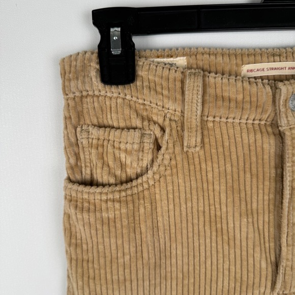 Levi Strauss & Co. Womens Size 26 Straight Ankle Corduroy Wide Wale Pant Khaki - Picture 3 of 12